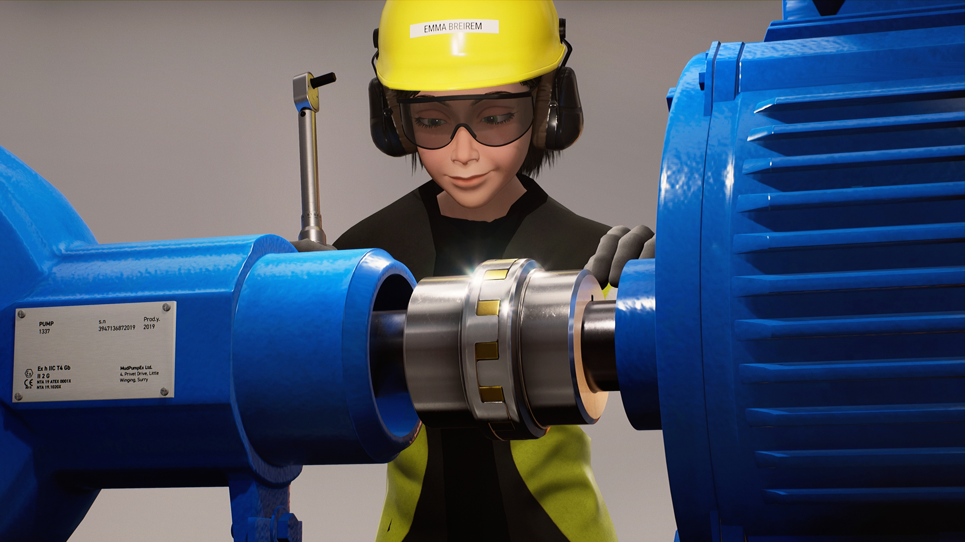 Person jobber med ex utstyr